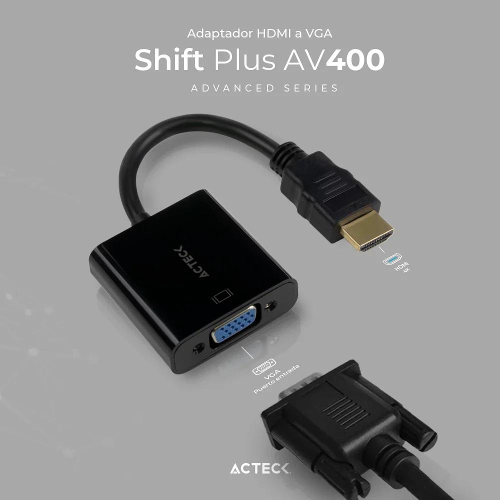 Adaptador Acteck HDMI a VGA Shift Plus AV400 Macho-Hembra (AC-934756)