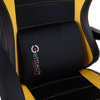 Silla Gaming Getttech con Reposapiés - Soporte Lumbar Vibratorio, Amarillo/Negro (GAR-GAOPY-G2-YL)