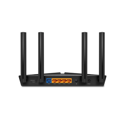 Router Wi-Fi 6 Doble Banda AX 3000 Mbps, MU-MIMO y OFDMA, 1 Puerto WAN 10/100/1000 Mbps, 4 Puertos LAN 10/100/1000 Mbps, 4 Antenas Potentes