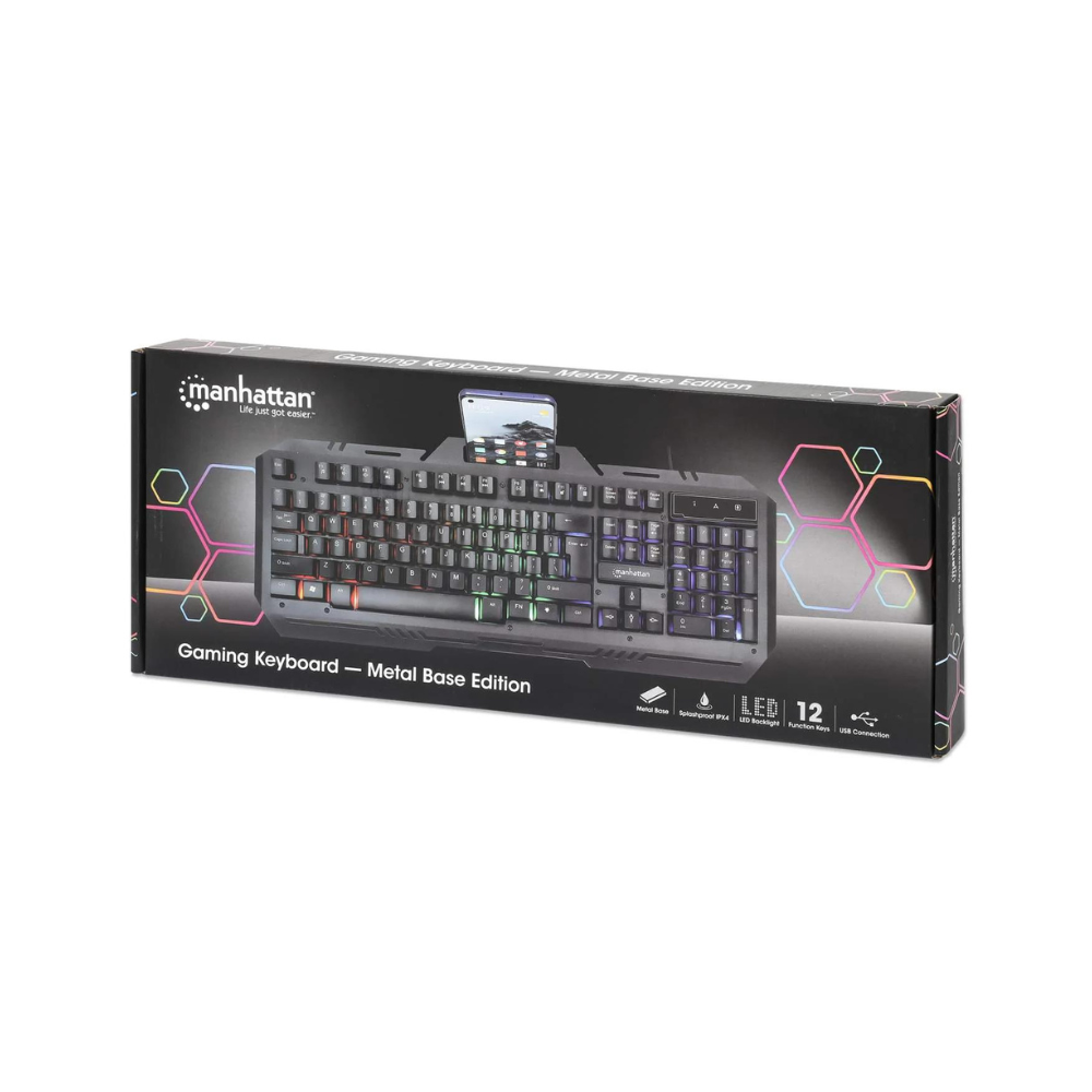 Teclado Gaming Manhattan Porta Celular Metálico (180610)