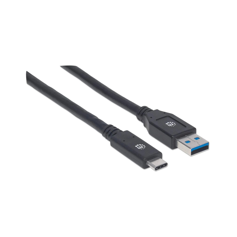 Cable USB Manhattan Tipo C - A Macho 3.0M Negro V3.1 Gen1 (354981)