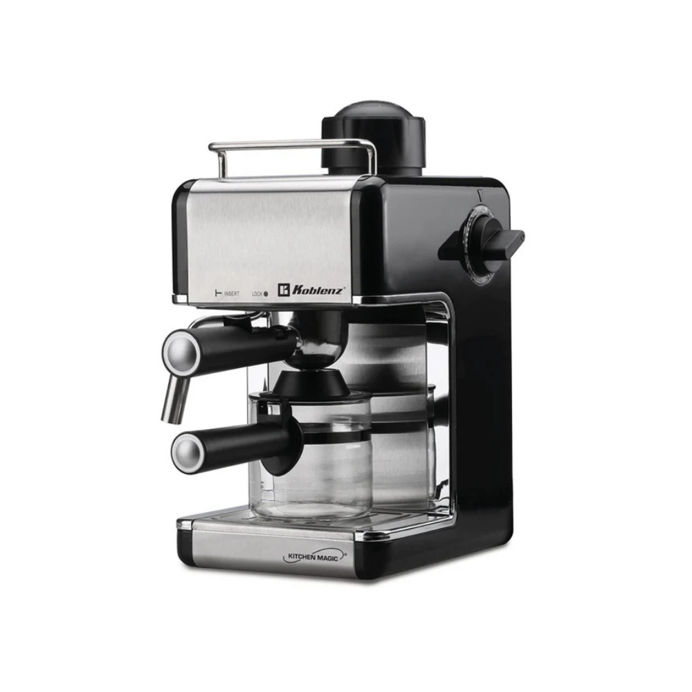 Cafetera Espresso Koblenz CKM-650 EIN, 4 tazas, prepara espresso y capuccino, base para mantener caliente