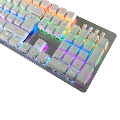 Teclado Mecánico Game Factor Rainbow Switch Red USB Blanco (KBG400-WH-R)