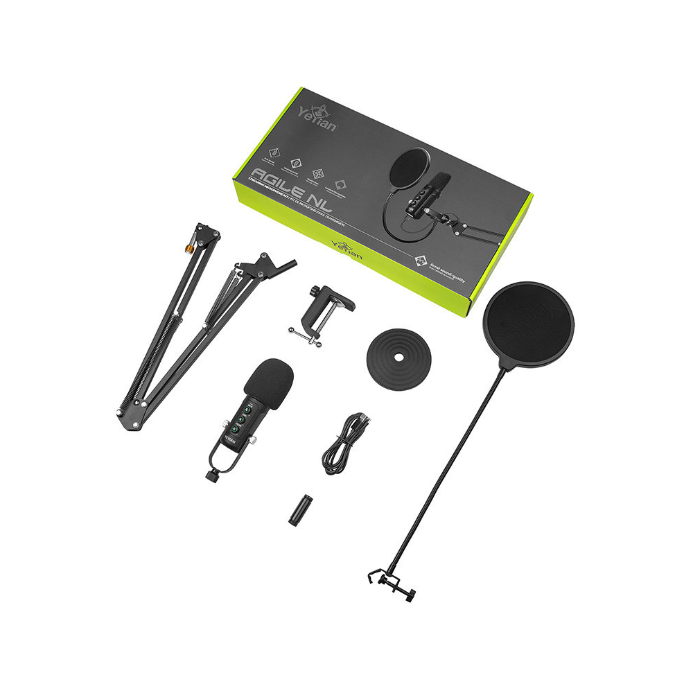 Kit de Micrófono Condensador USB Yeyian Agile NL - Negro (YSA-UCHQ-01)