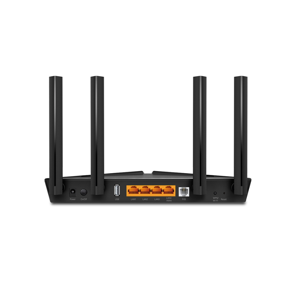 ONu/ONT - Router GPON Inalámbrico AX 1800, 1 Puerto PON SC/APC, 1 Puerto FXS, 4 Puertos LAN 10/100/1000 Mbps, Compatible con EasyMesh