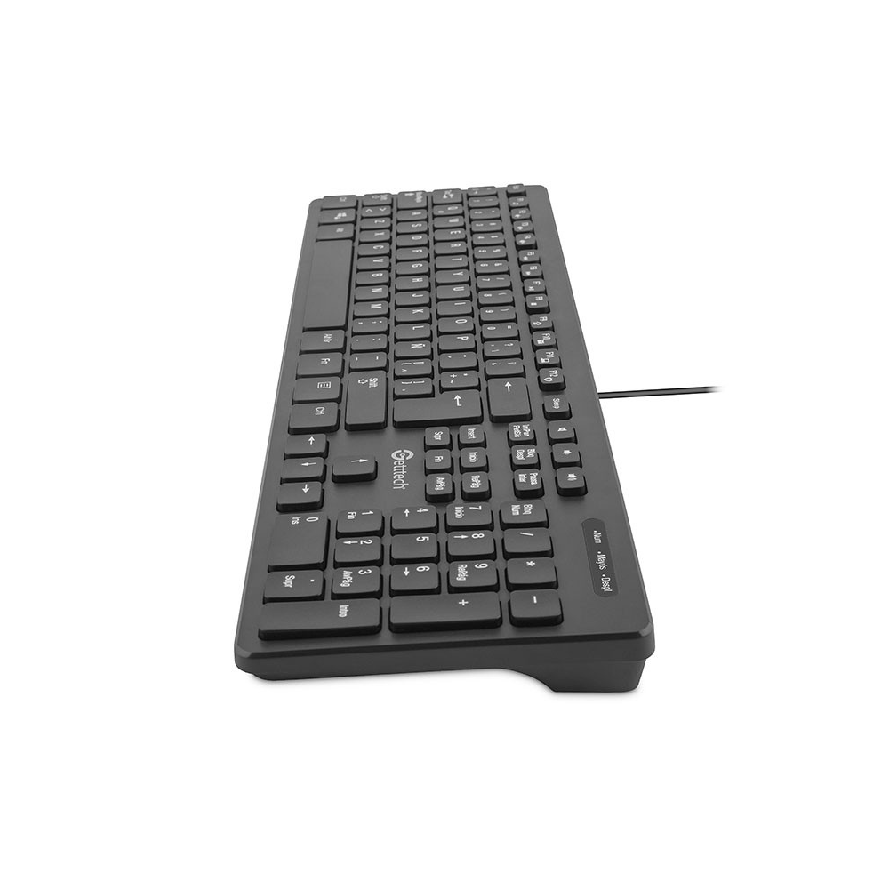 Teclado Slim Getttech Negro Español USB con Reposamanos (GGK-ESMWR-01)