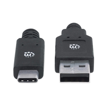 Cable USB Tipo C a A Macho 2.0M Negro V3.1 Gen1 Manhattan (354974)