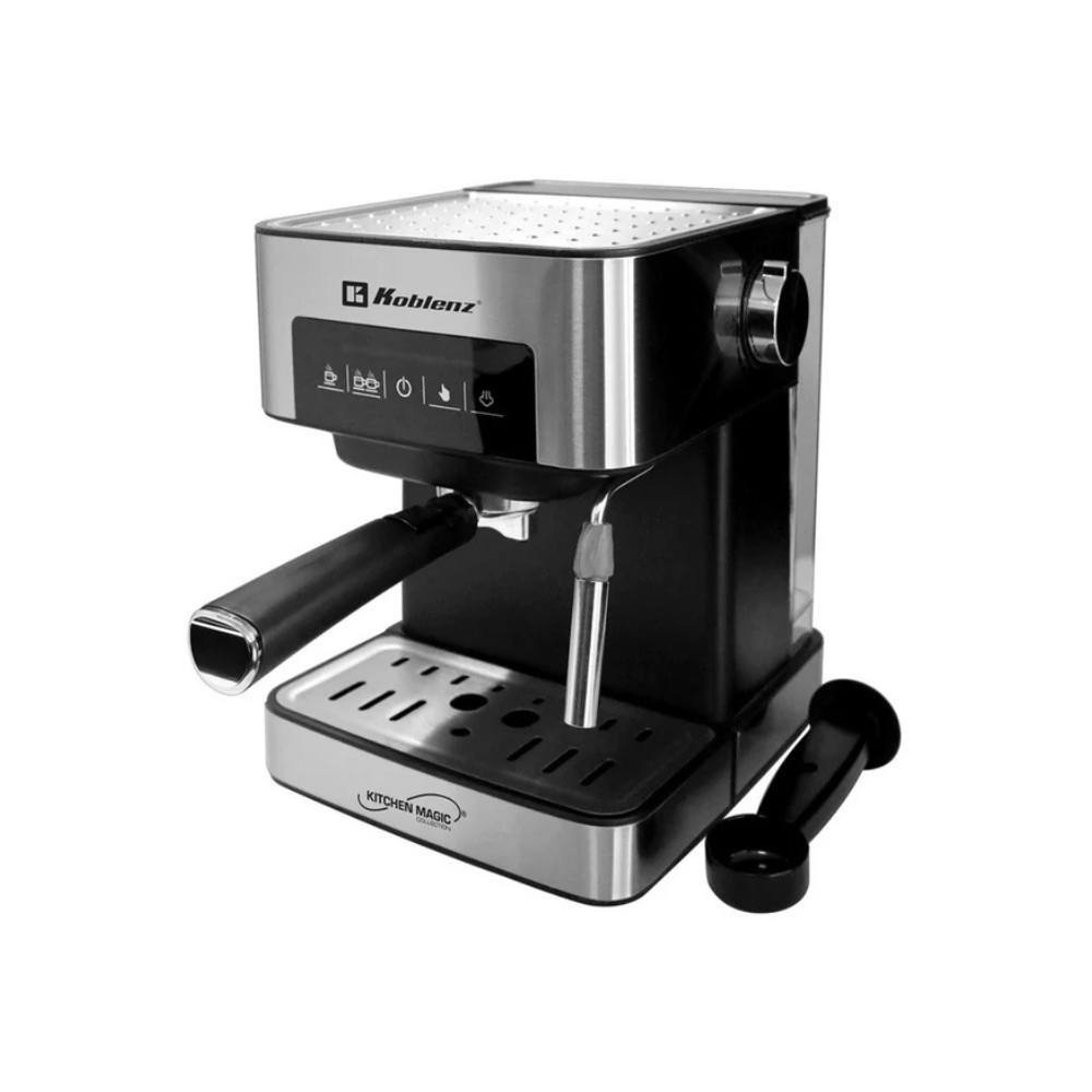 Cafetera Espresso Koblenz CKM-750 EIN, 20 bares de presión, 2 tazas simultáneas, tanque de 1.6L, filtro lavable, 850W