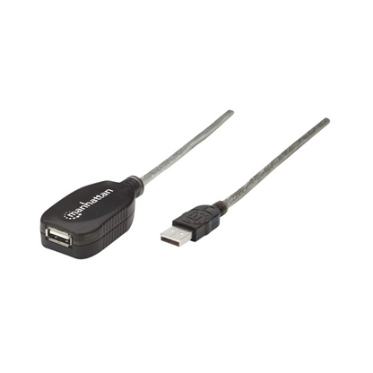 Cable USB V2.0 Extensión Activa 4.9M Manhattan (519779)