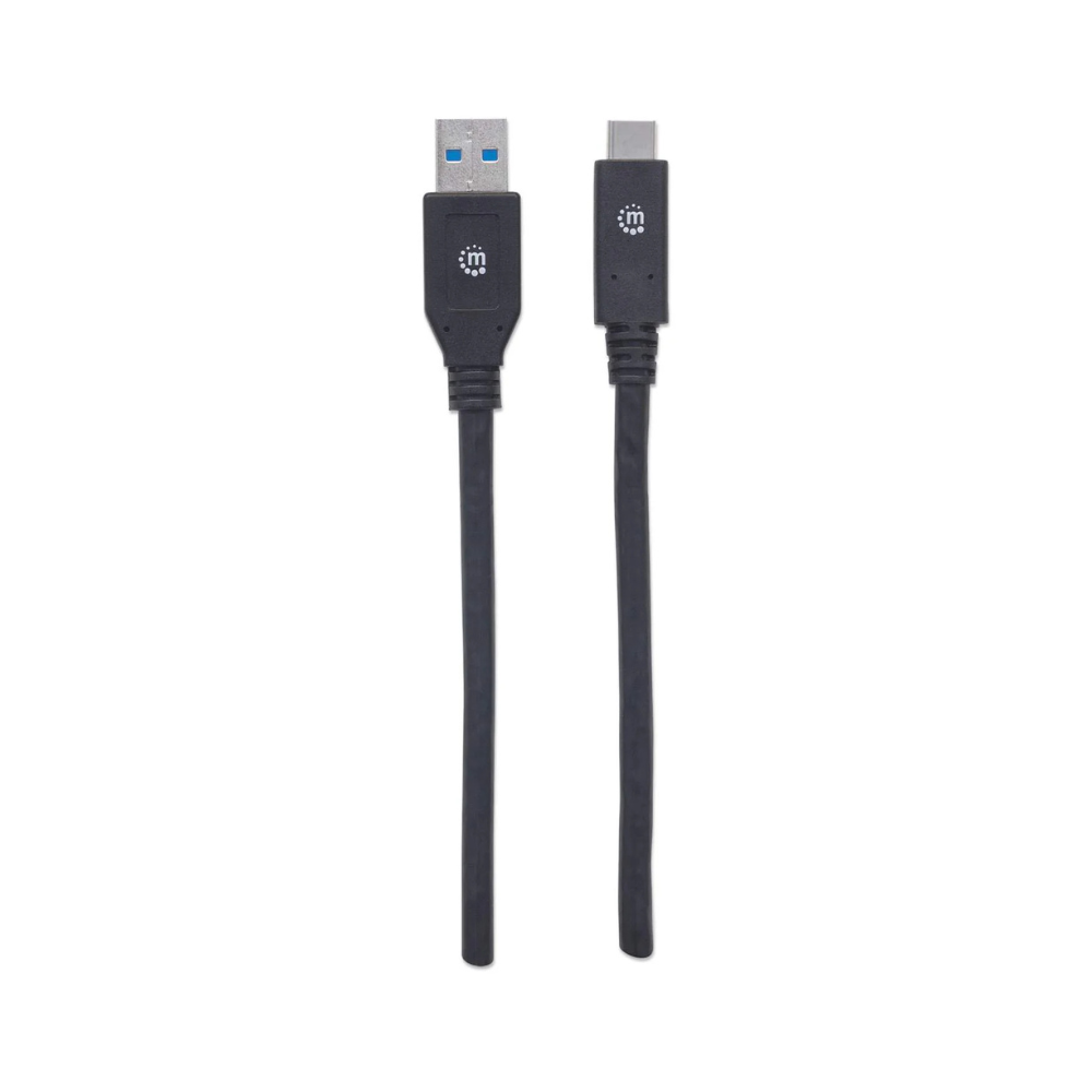 Cable USB Manhattan Tipo C - A Macho 3.0M Negro V3.1 Gen1 (354981)