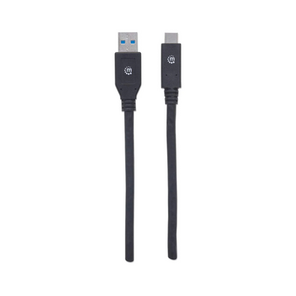 Cable USB Manhattan Tipo C - A Macho 3.0M Negro V3.1 Gen1 (354981)