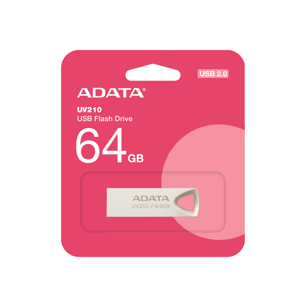 Memoria Flash Adata UV210 64GB USB 2.0 Dorado Metálico (AUV210-64G-RGD)