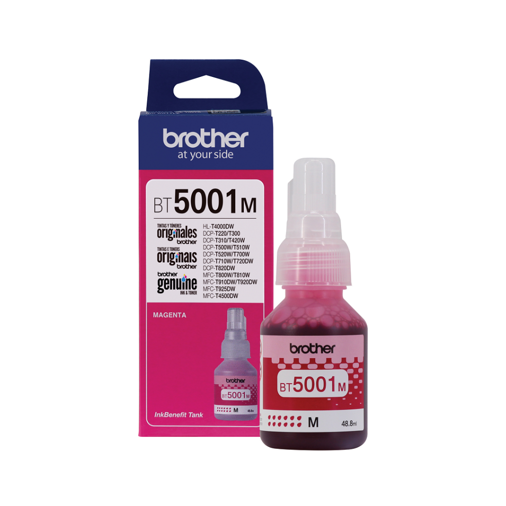 Botella De Tinta Brother BT5001M Magenta 5000 Paginas