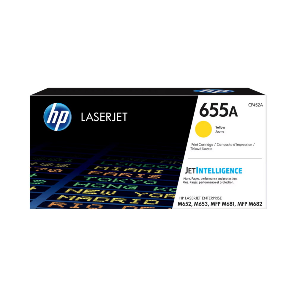 Tóner HP 655A CF452A Amarillo LaserJet Enterprise MFP M682Z/M652DN (10,500 Páginas)