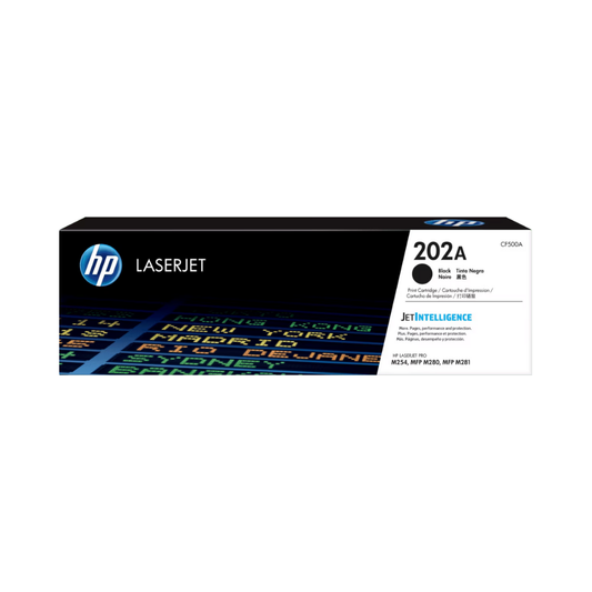 Tóner HP 202A CF500A Negro LaserJet Pro M254DW/M281FDW (1,400 Páginas)