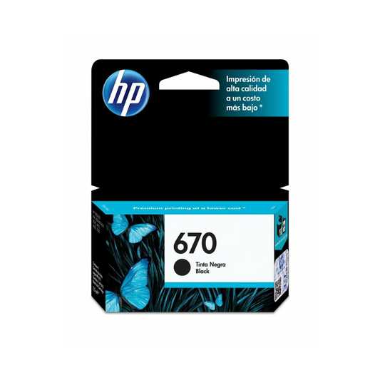 Tinta HP 670 CZ113AL Negra para DeskJet 3525/4615/4625/5525 (Rendimiento: 250 páginas)