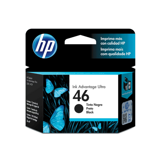 Tinta HP 46 CZ637AL Negra para DeskJet 2529/4729/2029 (Rendimiento: 1,500 páginas)