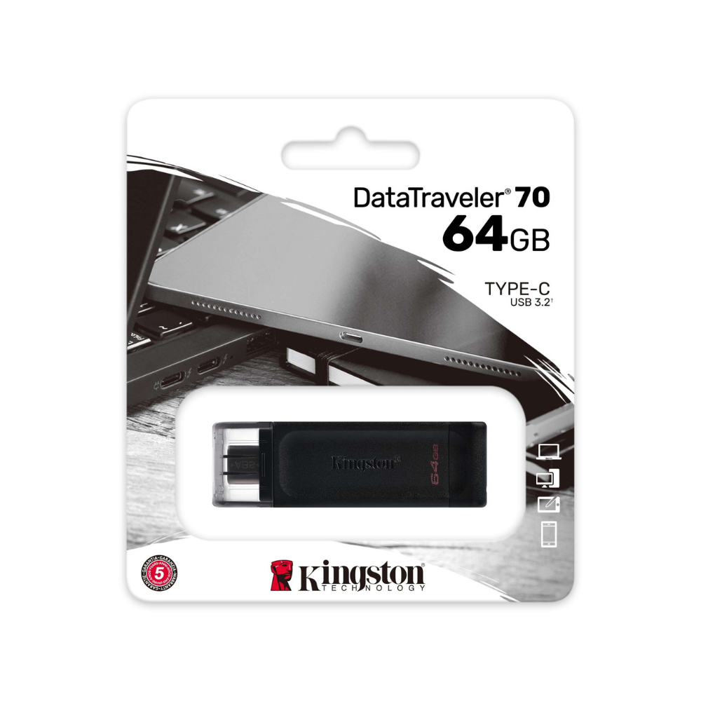 Memoria Flash USB-C Kingston 64GB - 3.2 Gen 1 (DT70/64GB)