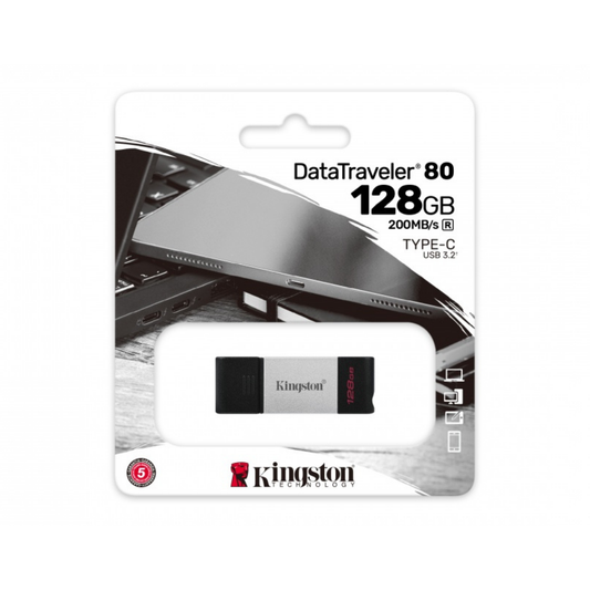 Memoria Flash USB-C Kingston 128GB - 3.2 Gen 1 (DT80/128GB)