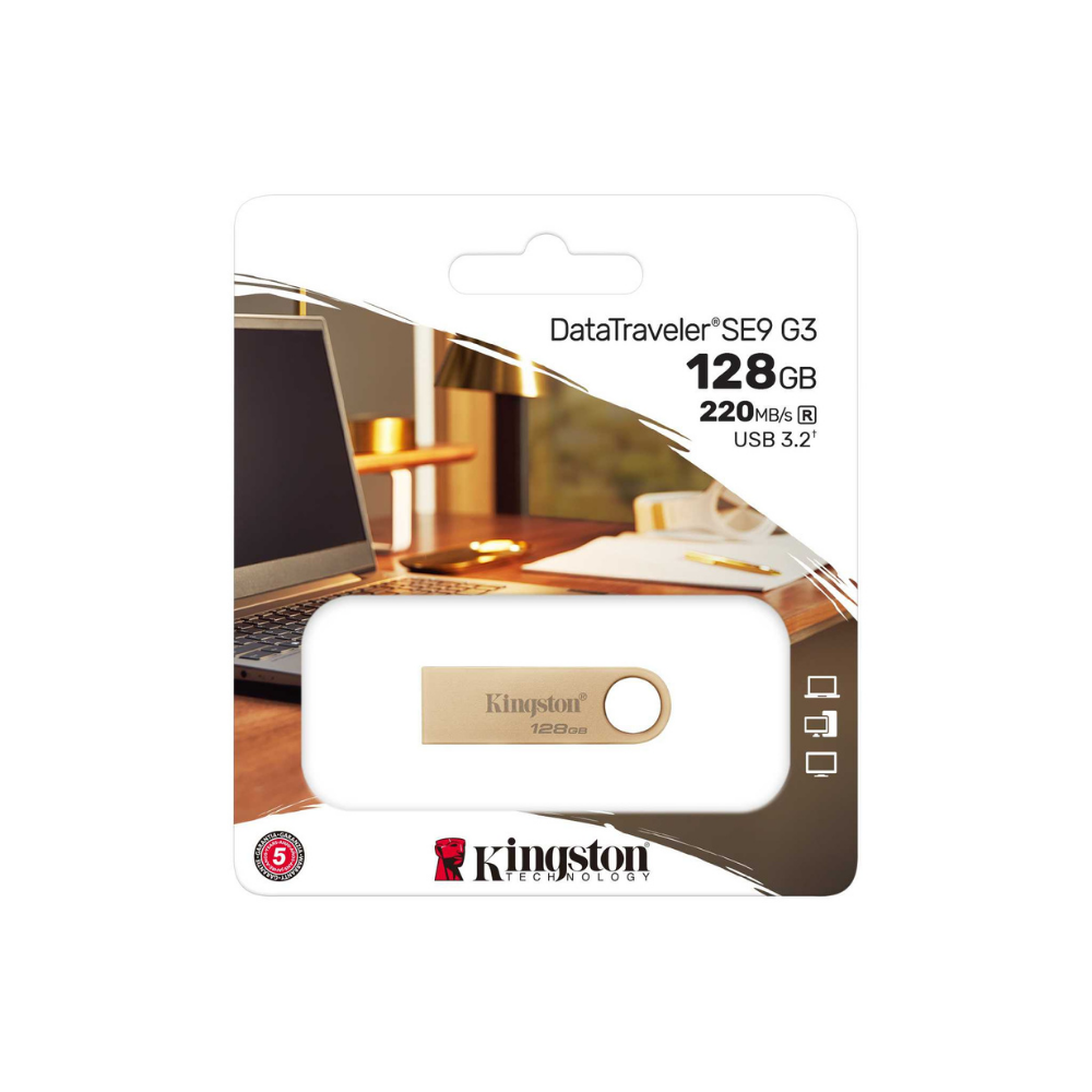 Memoria Flash Kingston 128GB USB 3.2 Gen 1 Metálica Oro (DTSE9G3/128GB)