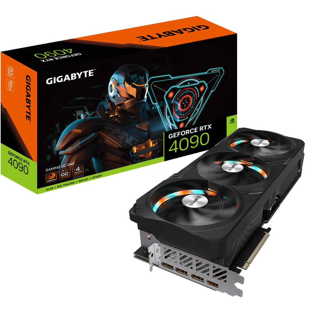 Tarjeta de Video Gigabyte 24GB GeForce RTX 4090 Gaming 3X Fan RGB GDDR6X DLSS 3 OC HDMI/DP