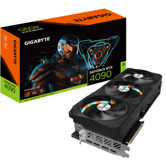 Tarjeta de Video Gigabyte 24GB GeForce RTX 4090 Gaming 3X Fan RGB GDDR6X DLSS 3 OC HDMI/DP