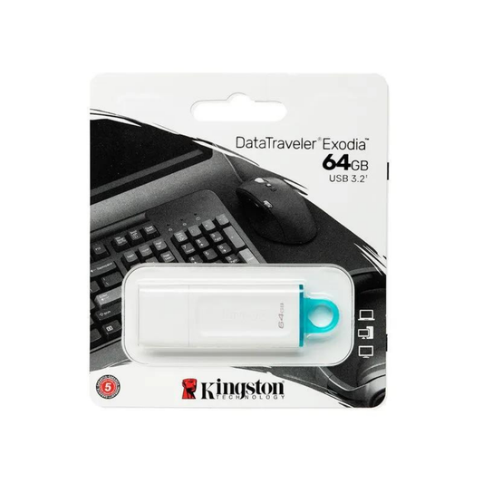 Memoria Flash Kingston 64GB USB 3.2 Gen 1 Blanca (KC-U2G64-5R)