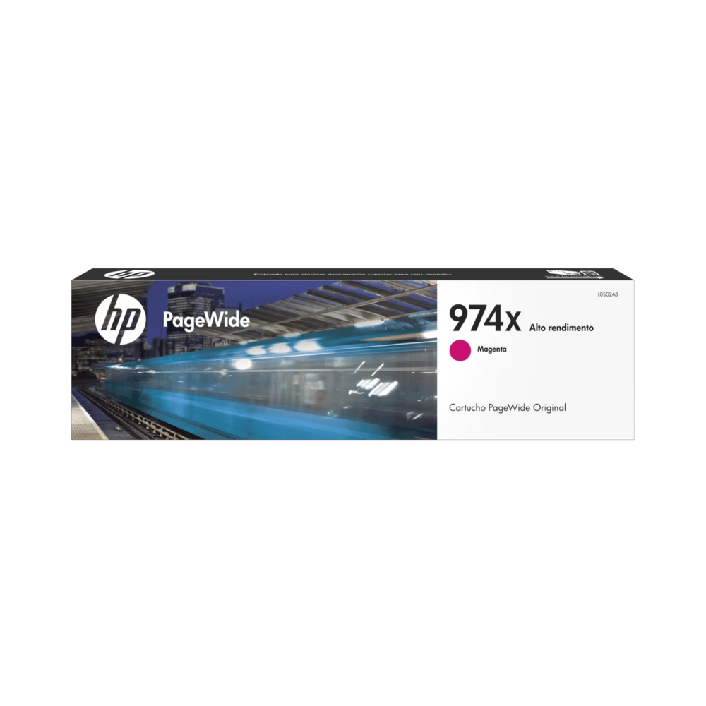 Tinta HP 974X L0S02AL Magenta para PageWide Pro 477dw/452dw/552/577 (Alto Rendimiento: 7,000 páginas)