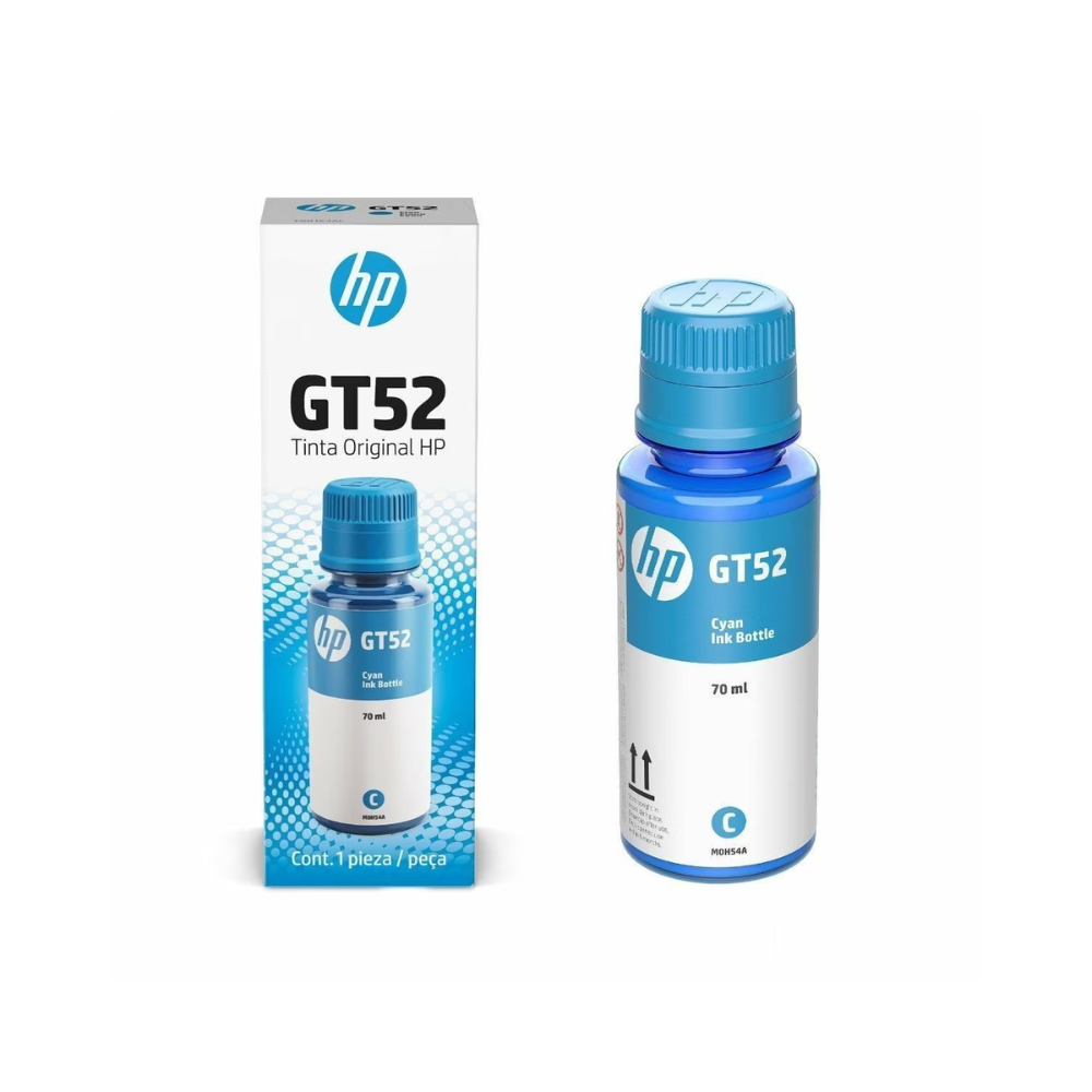 Tinta HP GT52 M0H54AL Cyan para DeskJet GT5820/GT5810 (70 ml, Rendimiento: 8,000 páginas)