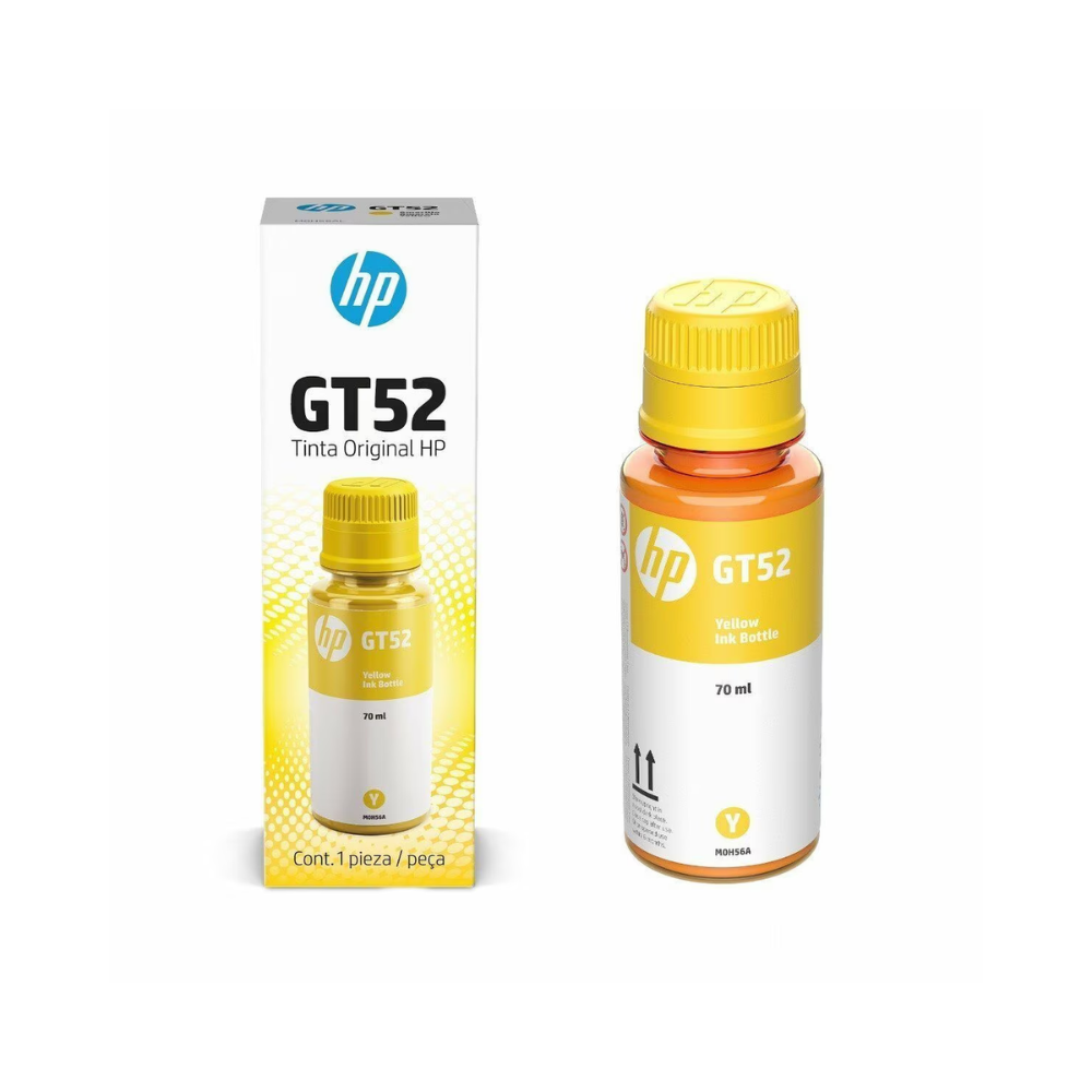 Tinta HP GT52 M0H56AL Amarillo para DeskJet GT5820/GT5810 (70 ml, Rendimiento: 8,000 páginas)