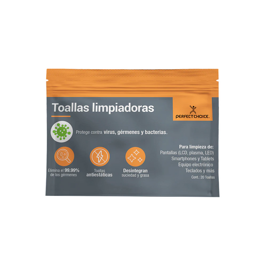 Toallas Perfect Choice para LCD y Notebook 20pz PC-030270