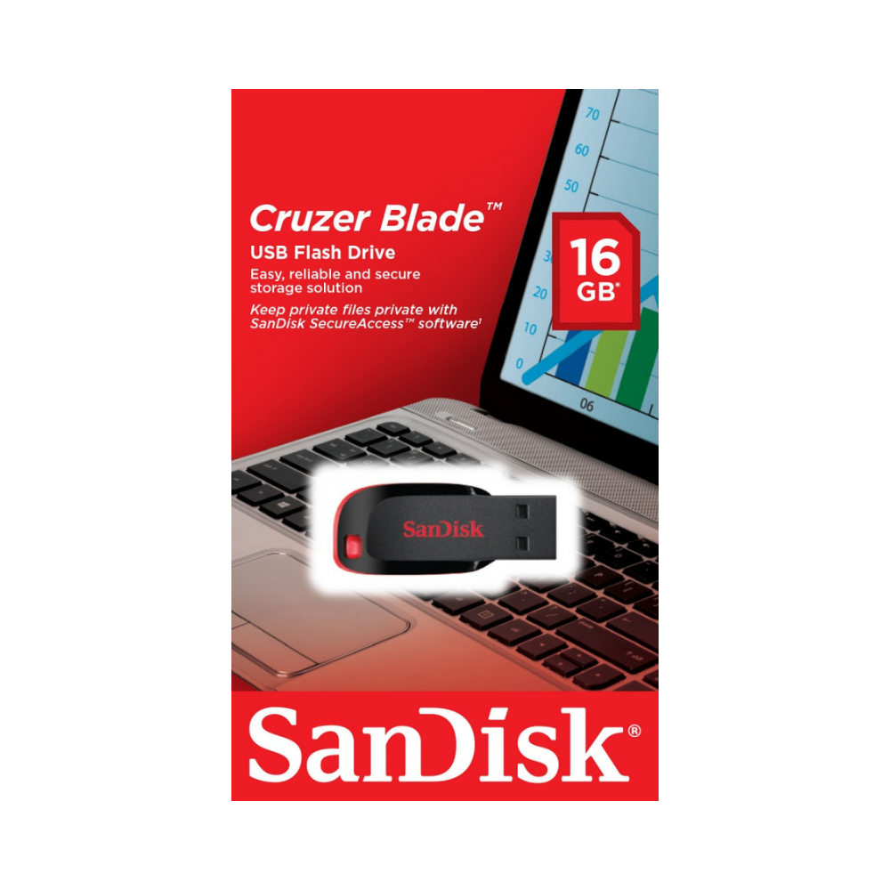 Memoria Flash Sandisk Cruzer Blade 16GB USB 2.0 Negra (SDCZ50-016G-B35)