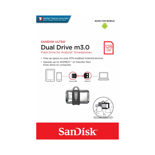 Memoria Flash Sandisk Ultra Dual USB Drive 128GB 3.0 (SDDD3-128G-G46)