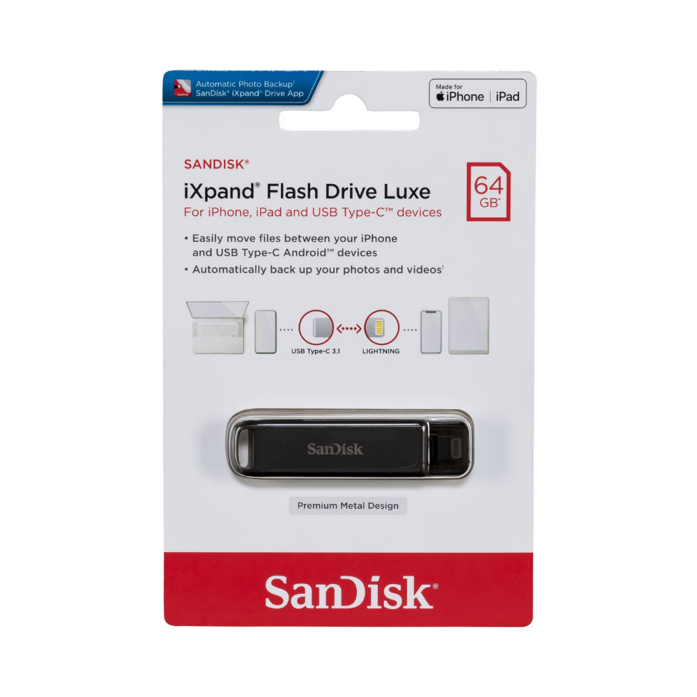 Memoria Flash Sandisk iXpand 64GB Lightning-USB-C (SDIX70N-064G-GN6NN)