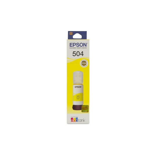 Botella De Tinta Epson Ecotank T504 Amarillo Serie L 70Ml Dye T504420-Al