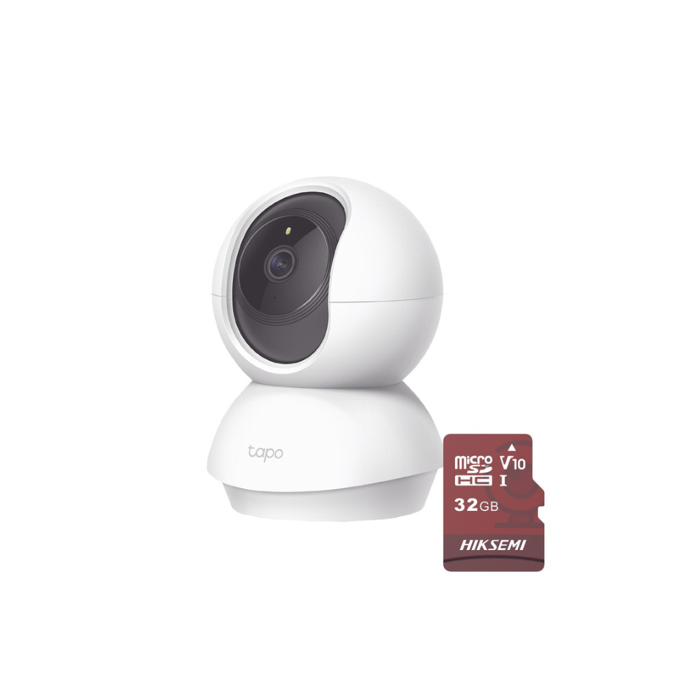 Kit Cámara IP Wi-Fi, Incluye 1 Pieza Modelo TAPO C200, 2MP, Compatible con App Tapo, Memoria Micro SD Hiksemi 32GB (HS-TF-E1/32G)