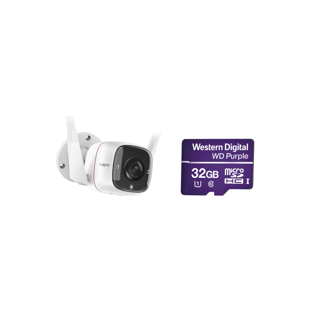 Kit Cámara IP Wi-Fi, 1 Pieza Modelo TAPO C310, 2MP, Audio Doble Vía, Compatible con App Tapo, Incluye Memoria Micro SD WD32MSD