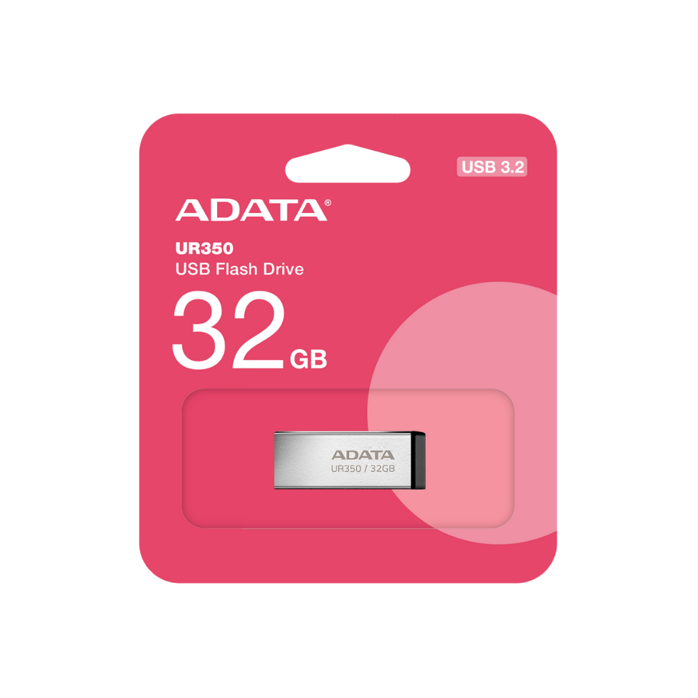 Memoria USB Adata UR350 32GB USB 3.2 Gen 1 Metálica Negra (UR350-32G-RSRBK)