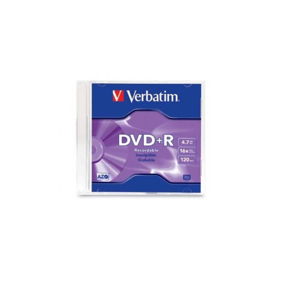 Dvd+R Verbatim 16X 4.7Gb Single Slim Case Vb95059