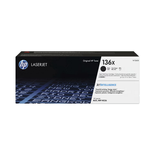 Tóner HP 136X W1360X Negro LaserJet M236SDW Alto Rendimiento (2,600 Páginas)