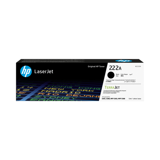 Tóner HP 222A W2220A Negro LaserJet Pro MFP 3303/3388 (1,300 Páginas)