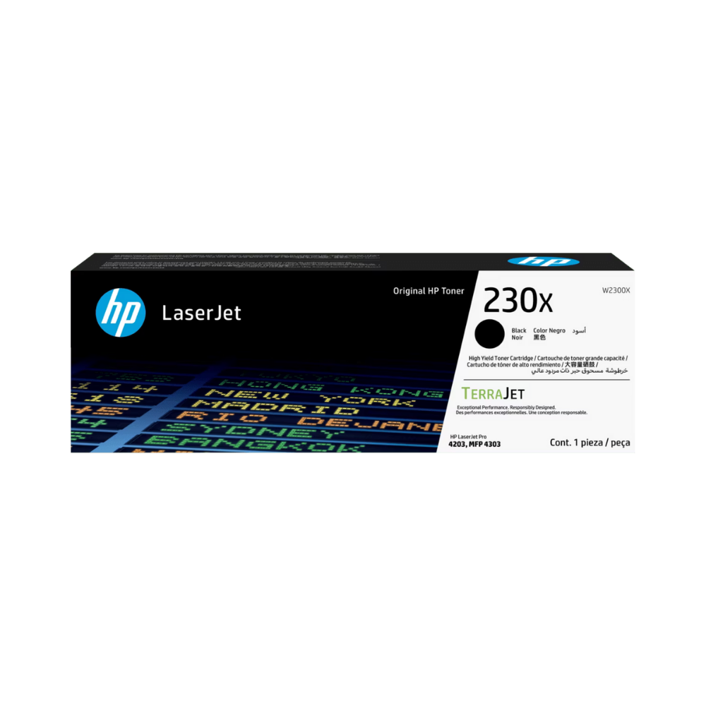 Tóner HP 230X W2300X Negro LaserJet Pro 4203/MFP 4303 (7,500 Páginas)