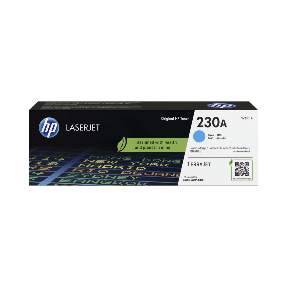 Tóner HP 230A W2301A Cian LaserJet Pro 4203/MFP 4303 (1,800 Páginas)